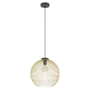 Sospensione Industrial-Nordico Acciaio Nero E Oro 1 Luce E27 D.40Cm