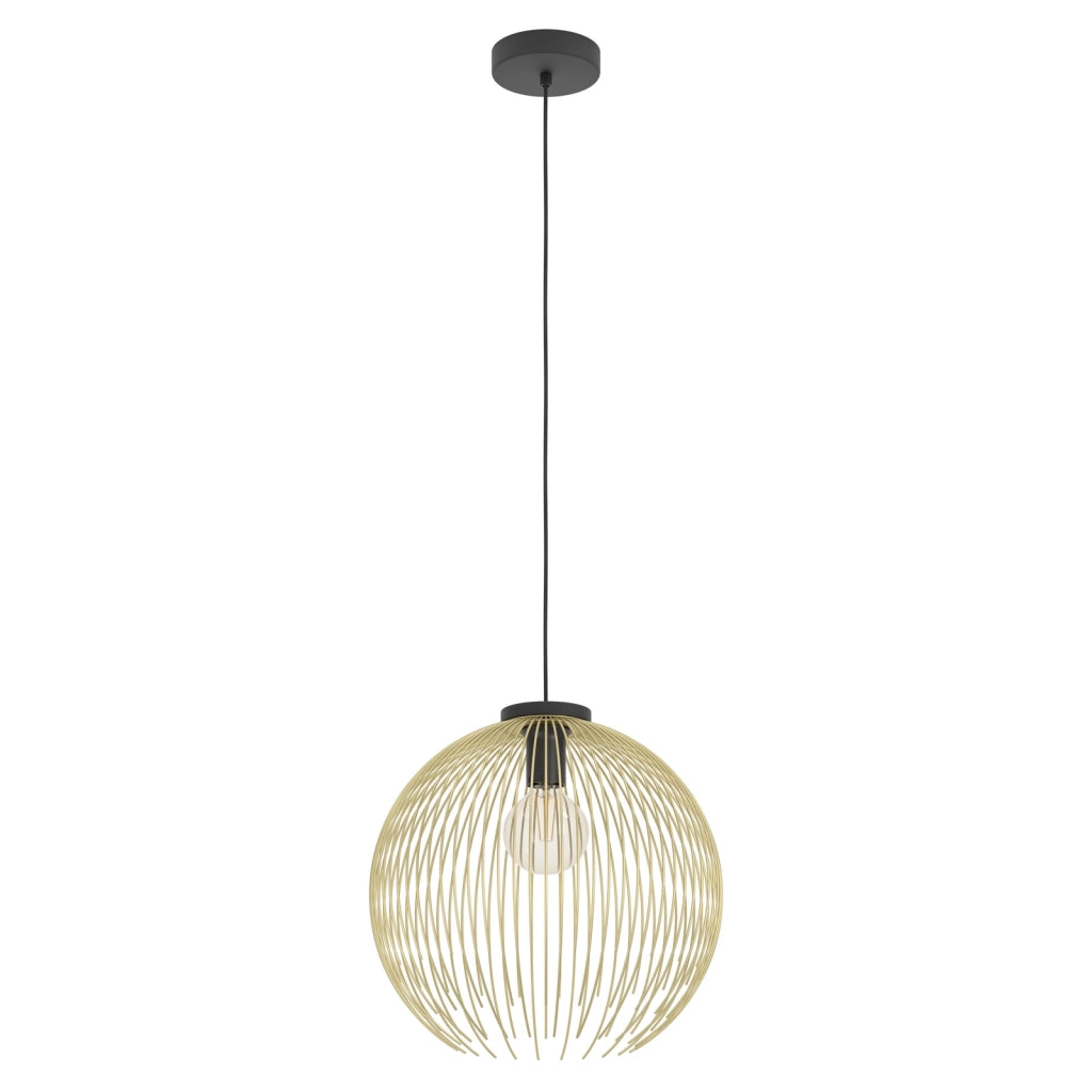 Sospensione Industrial-Nordico Acciaio Nero E Oro 1 Luce E27 D.40Cm