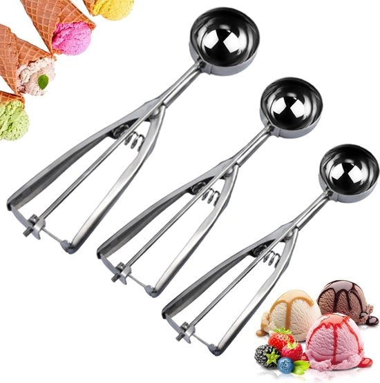 Set di 3 cucchiai per gelato e frutta