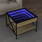 Tavolino da Salotto con LED Infinity Rovere Sonoma 50x50x38 cm 847698