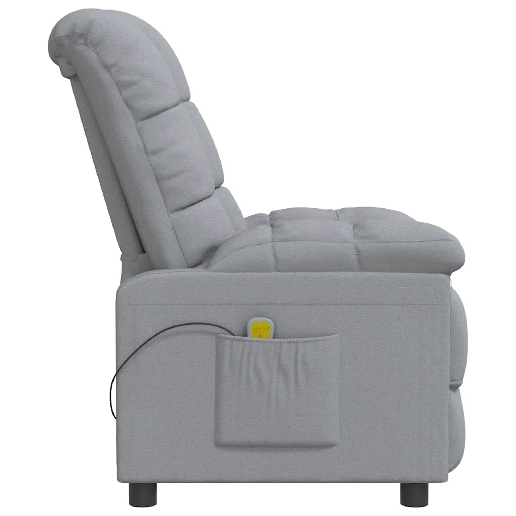 Poltrona Massaggiante in Tessuto Grigio Chiaro
