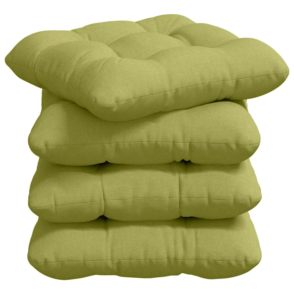 Cuscini per Seduta 4 pcs Verde chiaro 45 x 45 x 12 cm Tessuto