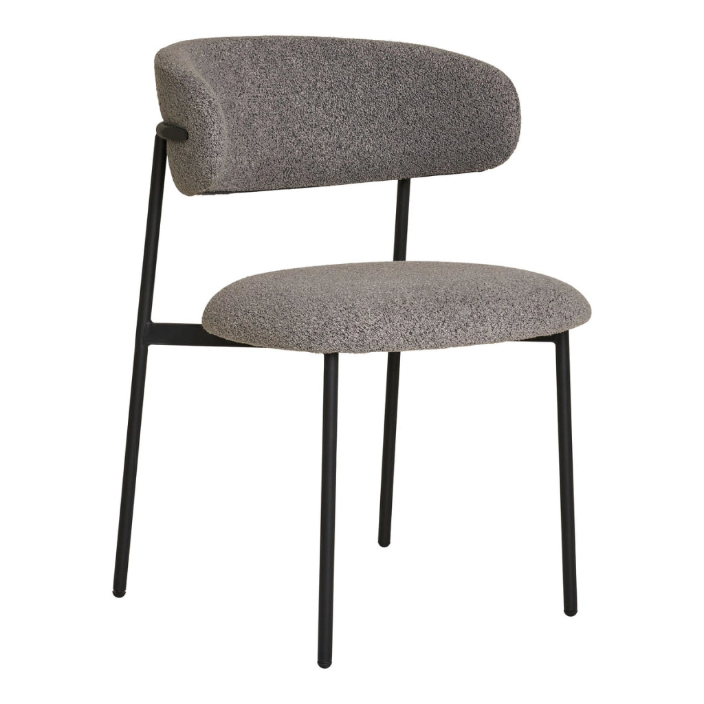 Set di 2 Sedie Mira, Grigio, Tessuto, 59x55x79,5 cm
