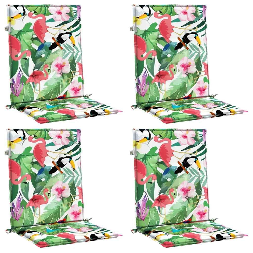Cuscini per Sedia Schienale Basso 4 pz Multicolore in Tessuto