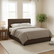 Basildon, Letto Matrimoniale Sfoderabile Made in Italy, Marrone