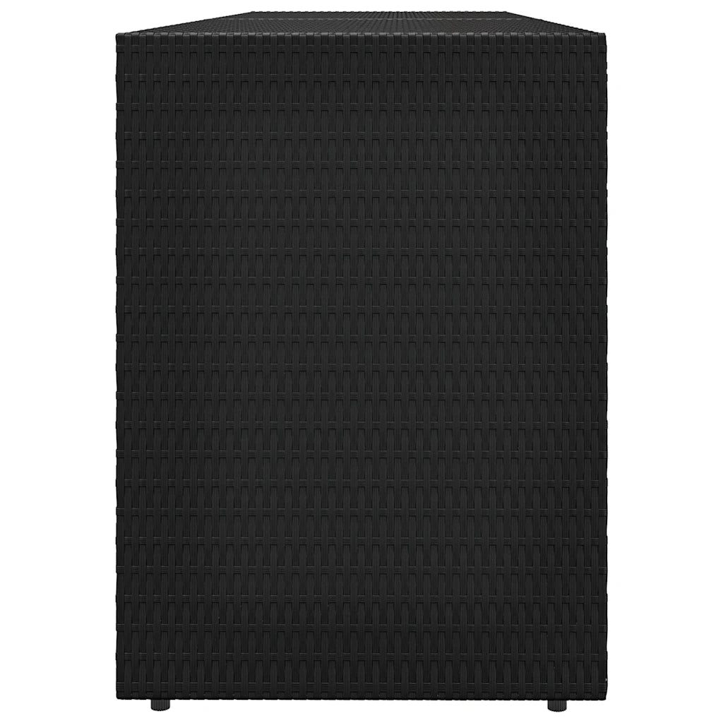 Mobile Portaoggetti da Giardino Nero 198x55,5x80 cm Polyrattan