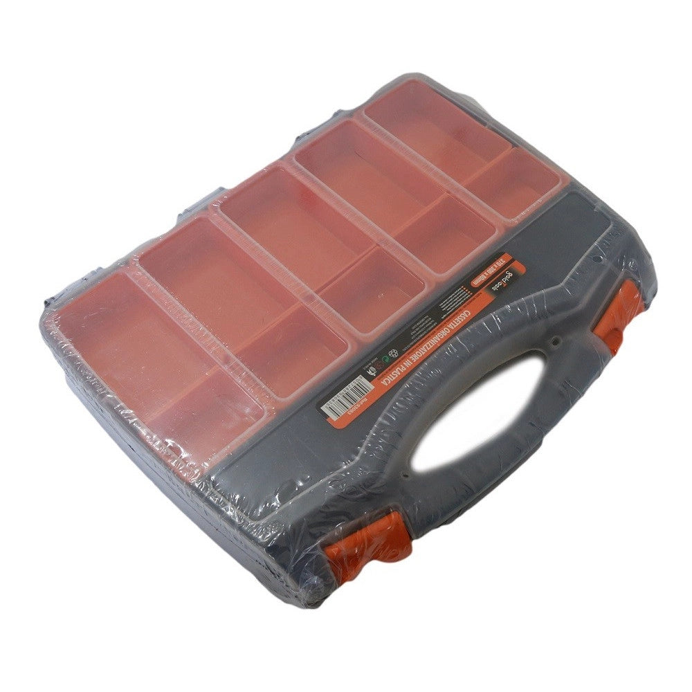 Trade Shop - Valigetta Cassetta Porta Attrezzi E Minuteria Organizer 37x30x8 Cm 31 Scomparti -