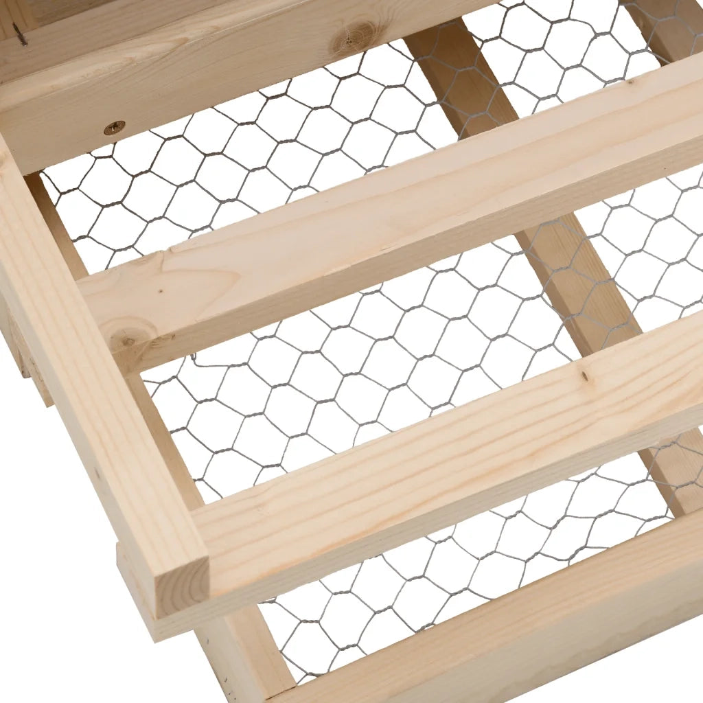 Casetta Cova per Galline 2 Scomparti 63x40x65 cm Legno di Pino 170651