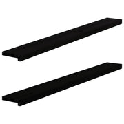 Davanzali 2 pz Marrone Scuro 140x15x2 cm Legno Massello Rovere