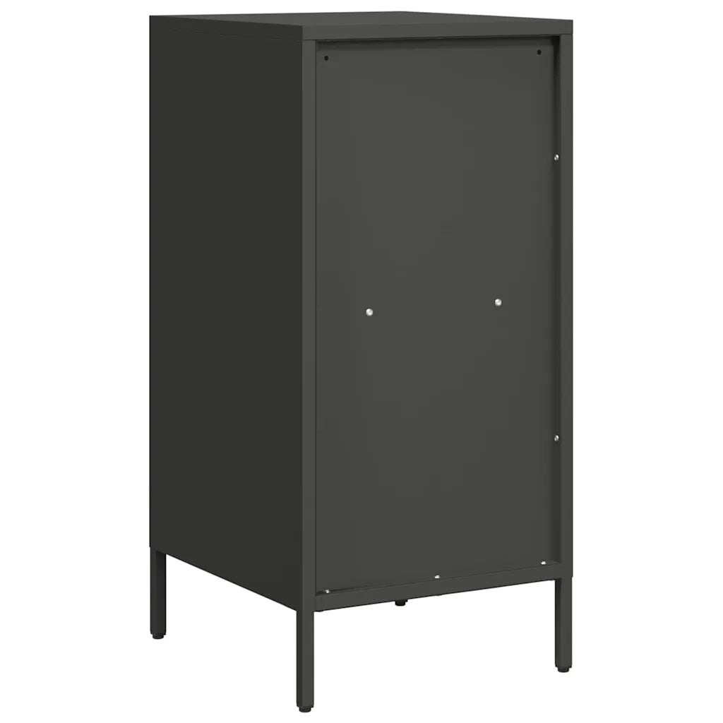 Credenza | Madia | Buffet da pranzo | Armadio da pranzo Nera 35x39x73,5 cm in Acciaio Laminato a Freddo