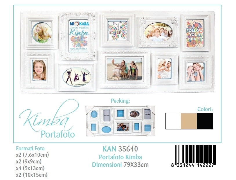 Cornice Portafoto da Parete kimba 10 foto 79 x 33 cm