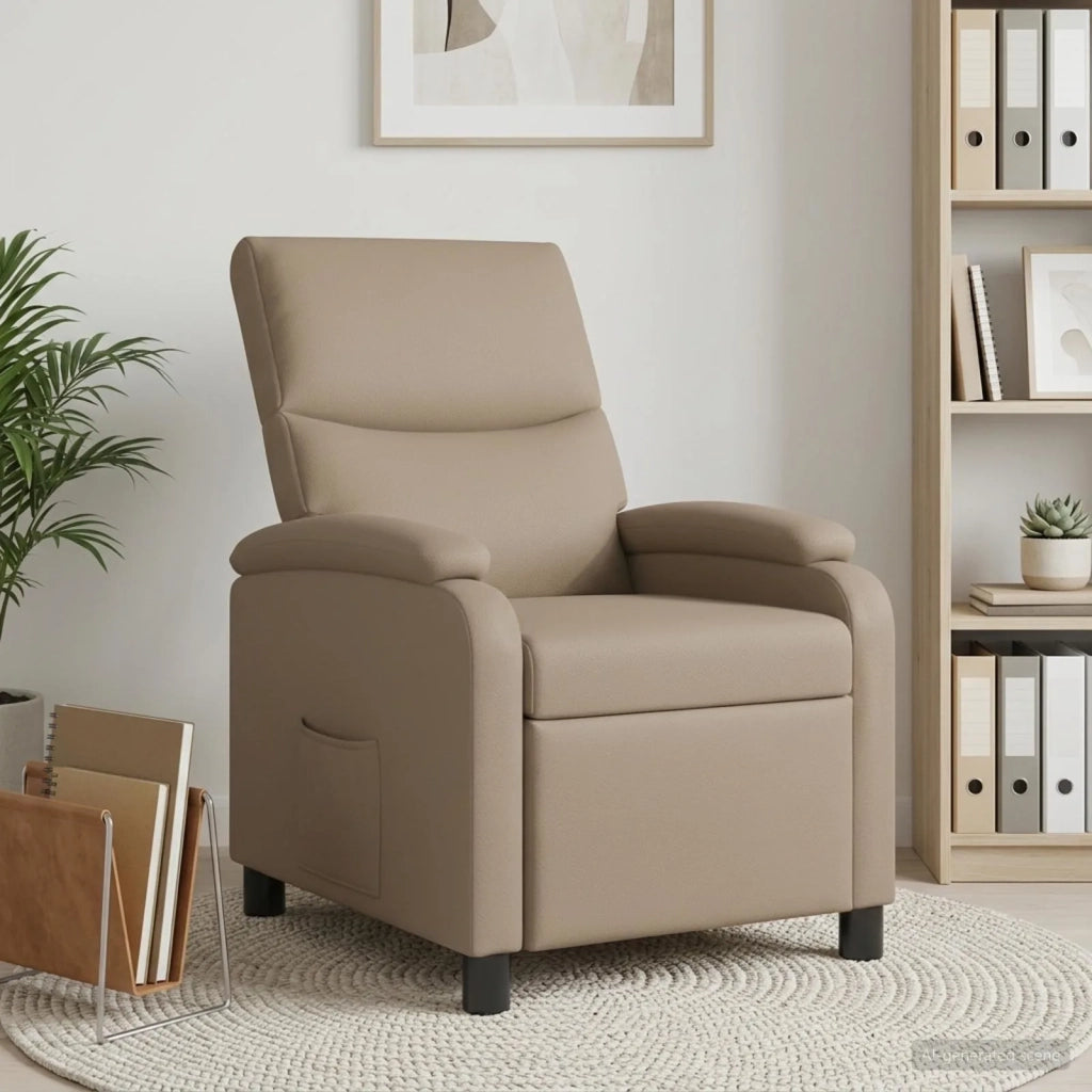 Divano Sedia-Poltrona reclinabile Cappuccino Similpelle 644057