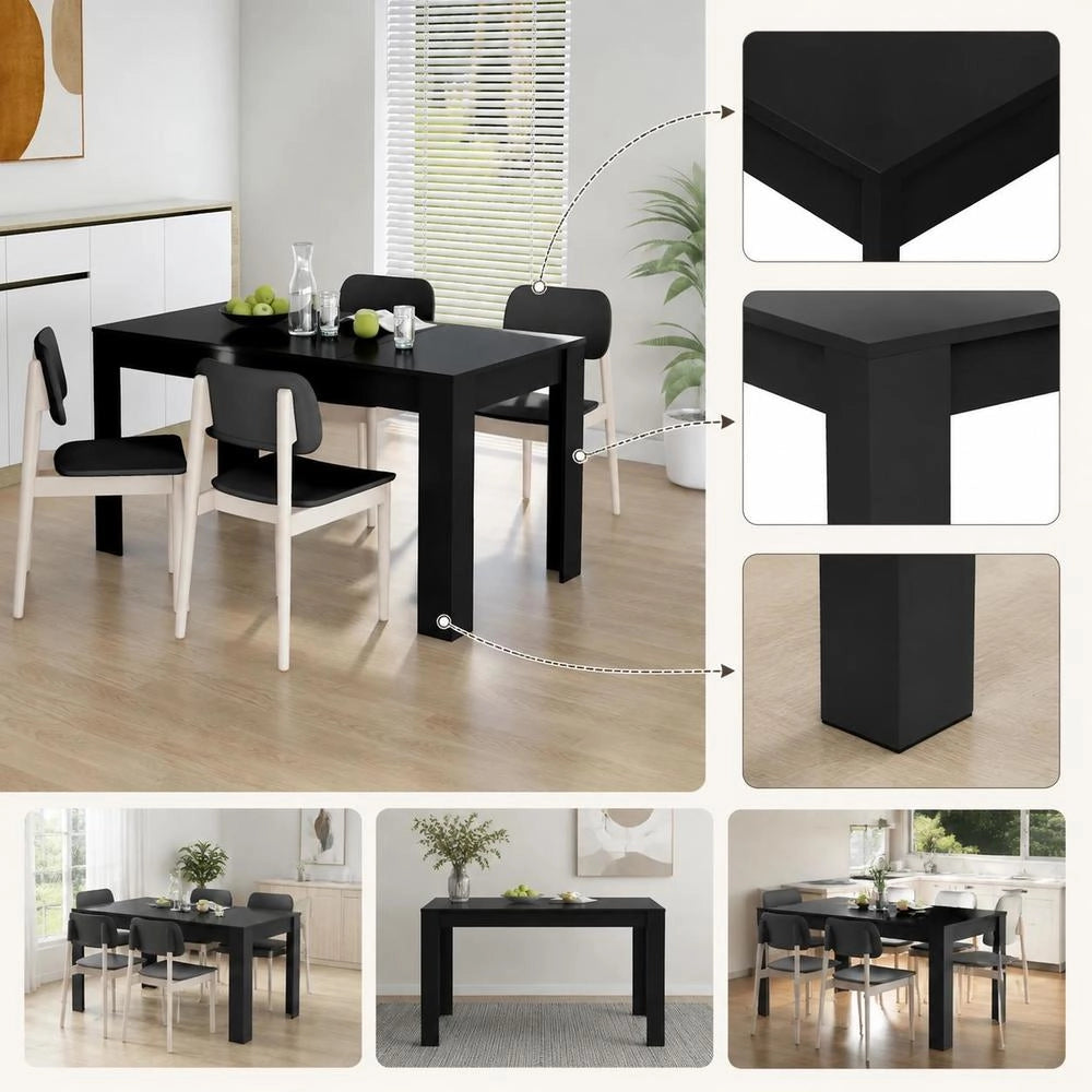 Dining Table Black 140x74.5x76 Cm Wood Composite