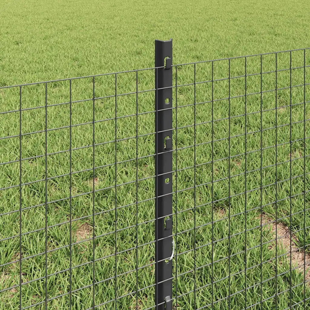 Recinzione con pali. Grigio 0.4 x 50 m Acciaio