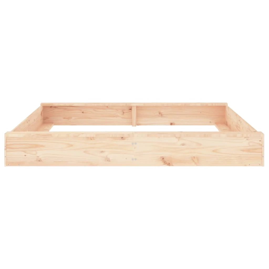 Sabbiera per bambini area giochi da giardino esterna con posti a sedere quadrati legno massello di pino marrone 02_0041516