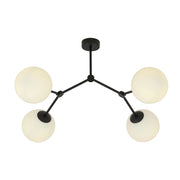 Plafoniera Emibig Space 4 Nero/Opale 4xE14 vetro 80cm