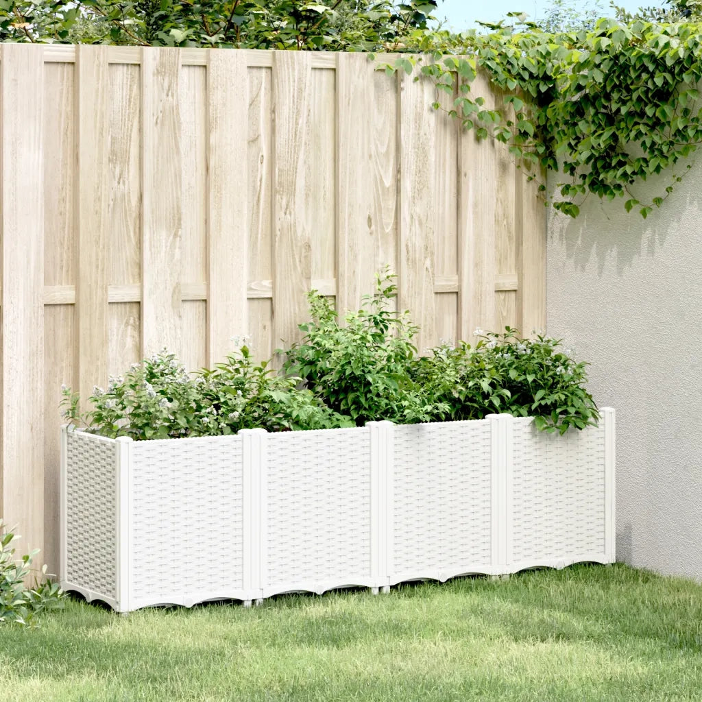 Fioriera da Giardino Bianca 160x40x53 cm in PPcod mxl 90787