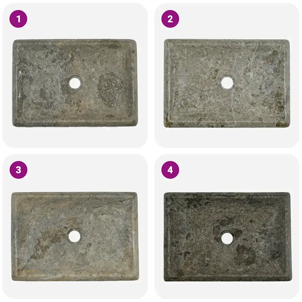 Lavandino-Lavabo-Lavello Grigio 50x35x10 cm in Marmo 965411