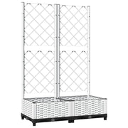 Fioriera rialzata per piante fiori patio giardino con traliccio 80 x 40 x 121,5 cm PP bianco 02_0038301