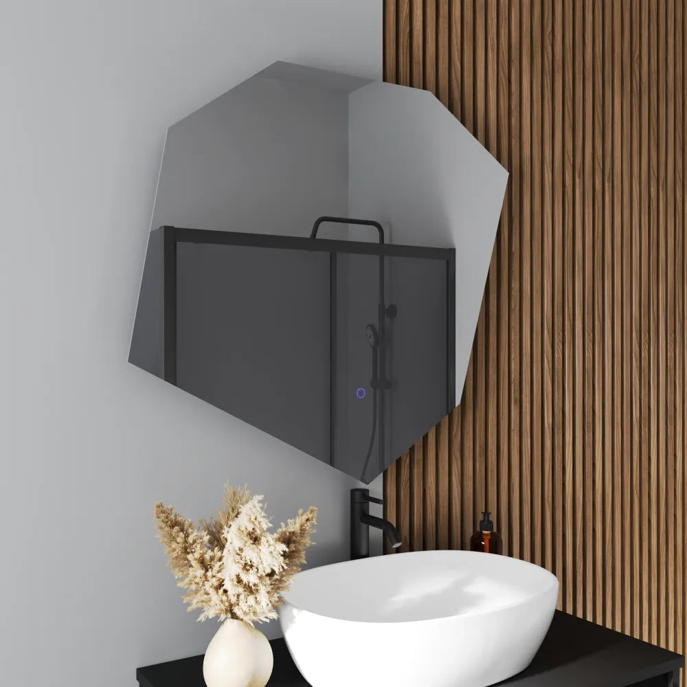 Specchio led 80x75cm retroilluminato luce calda, neutra, fredda e funzione anti-appannamento | Nash
