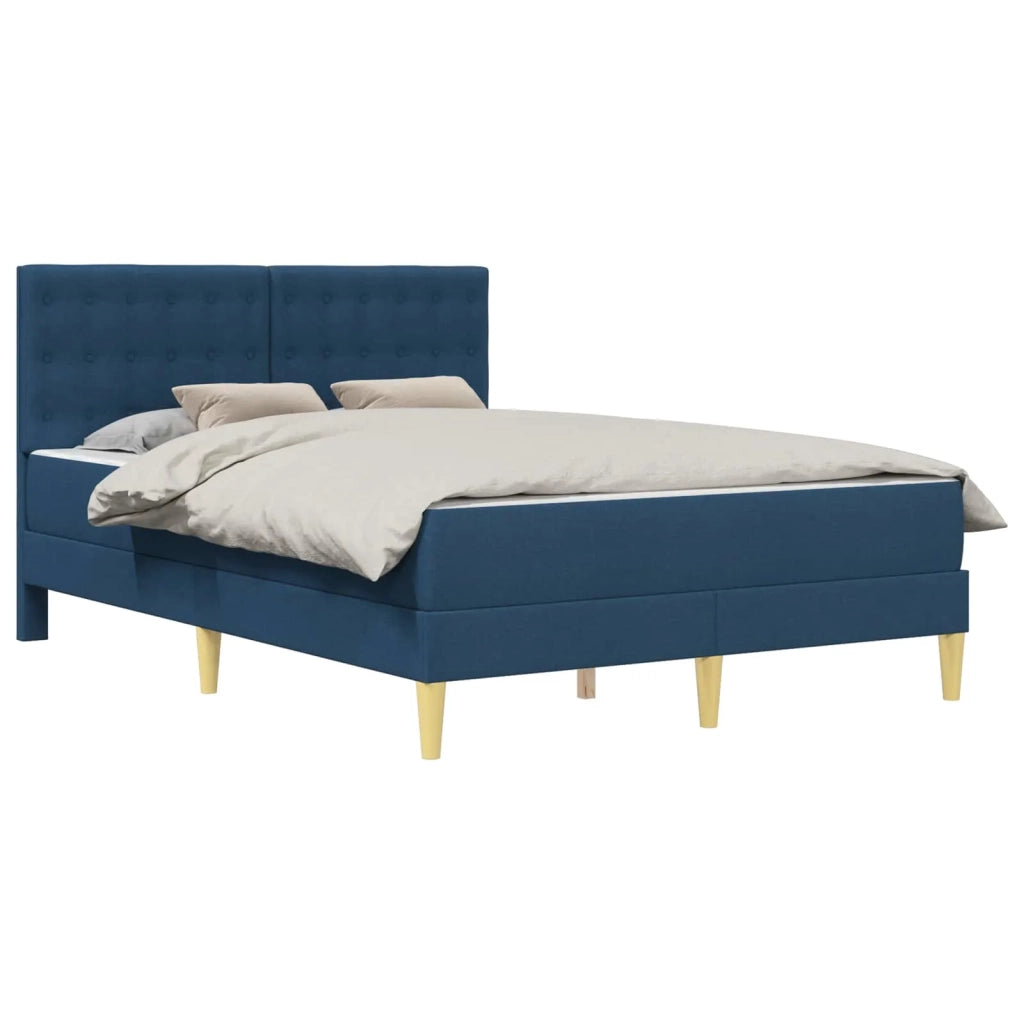 Struttura letto con materasso Blu 140 x 200 cm Tessuto