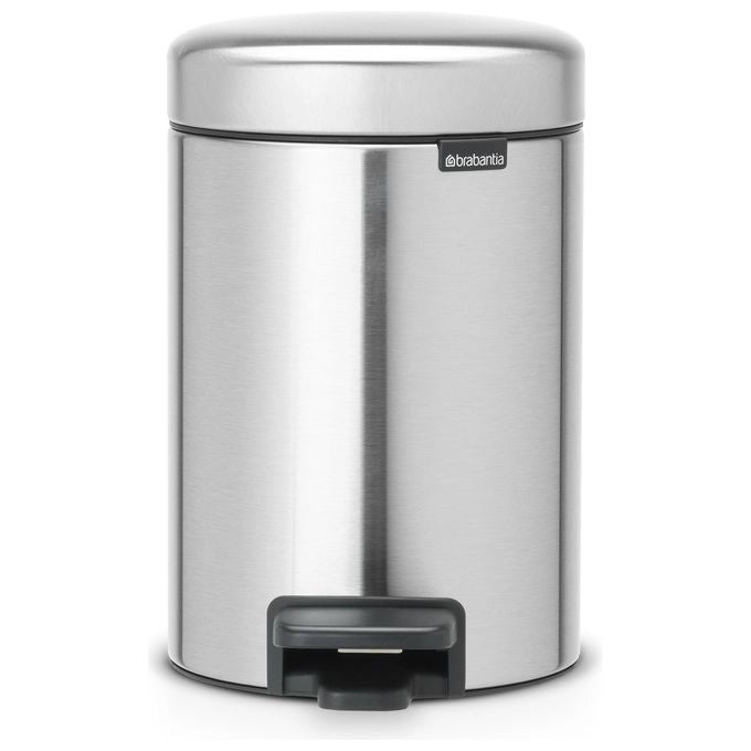 Brabantia 112164 NewIcon Pattumiera a Pedale 3 L Acciaio Satinato Antimpronta Chiusura Ammortizzata Silenziosa Secchio Interno Rimovibile colore Acciaio Satinato