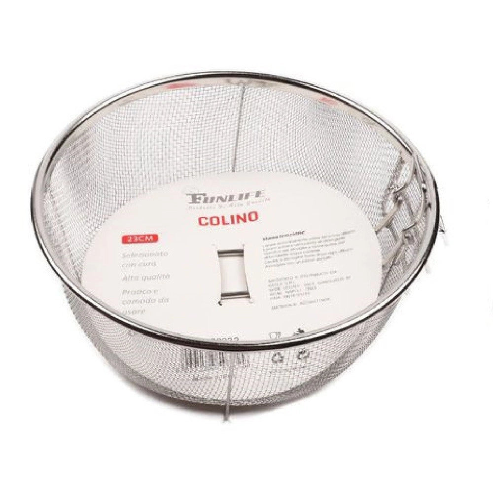 Trade Shop - Cestino Cestello Colino Setaccio Rotondo Scola Frittura In Acciaio 23 Cm 50332 -