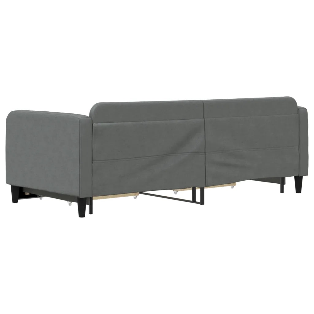 Divano Letto Estraibile Cassetti-Sofa Letto-Daybed Grigio Scuro 90x190cm Tessuto 835010