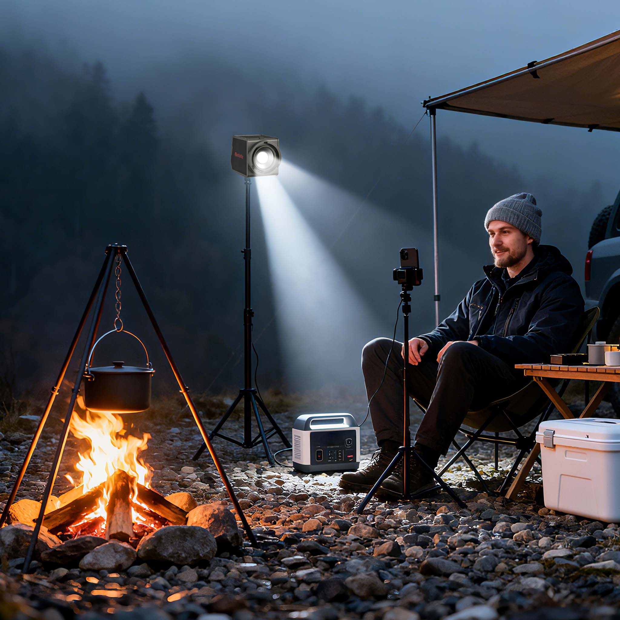 Multiblitz MB-PL Luce led portatile per fotografia 60W, Bicolore con temperatura da 2700K a 6500K, Batteria ricaricabile USB