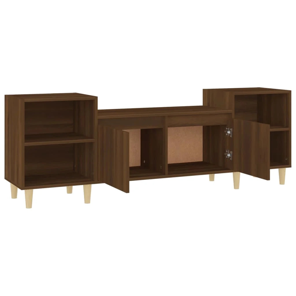 Mobile TV multimediale scaffale TV credenza mobile TV sala da pranzo soggiorno camera da letto rovere 160 x 35 x 55 cm legno ingegnerizzato marrone 02_0027190