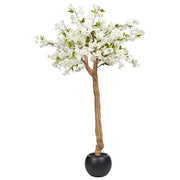 Pianta artificiale in vaso con foglie in plastica bianca 180 cm accessorio decorativo per interni