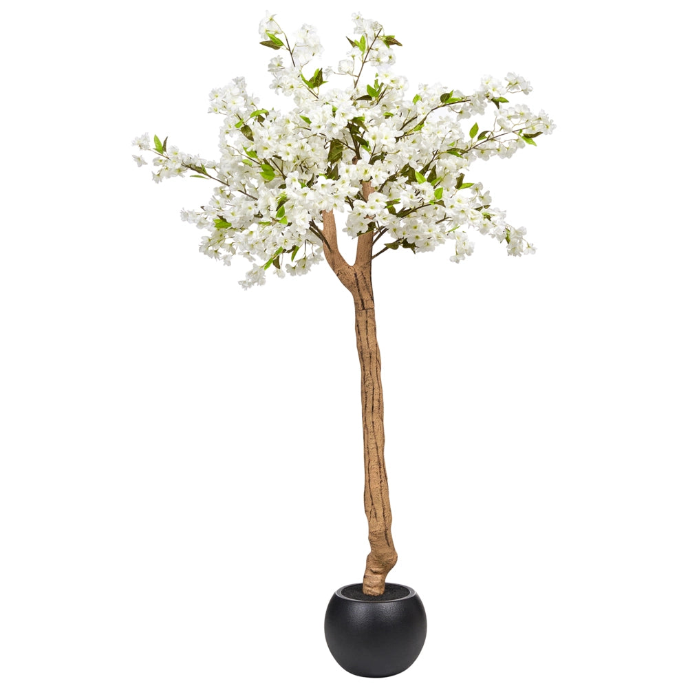 Pianta artificiale in vaso con foglie in plastica bianca 180 cm accessorio decorativo per interni