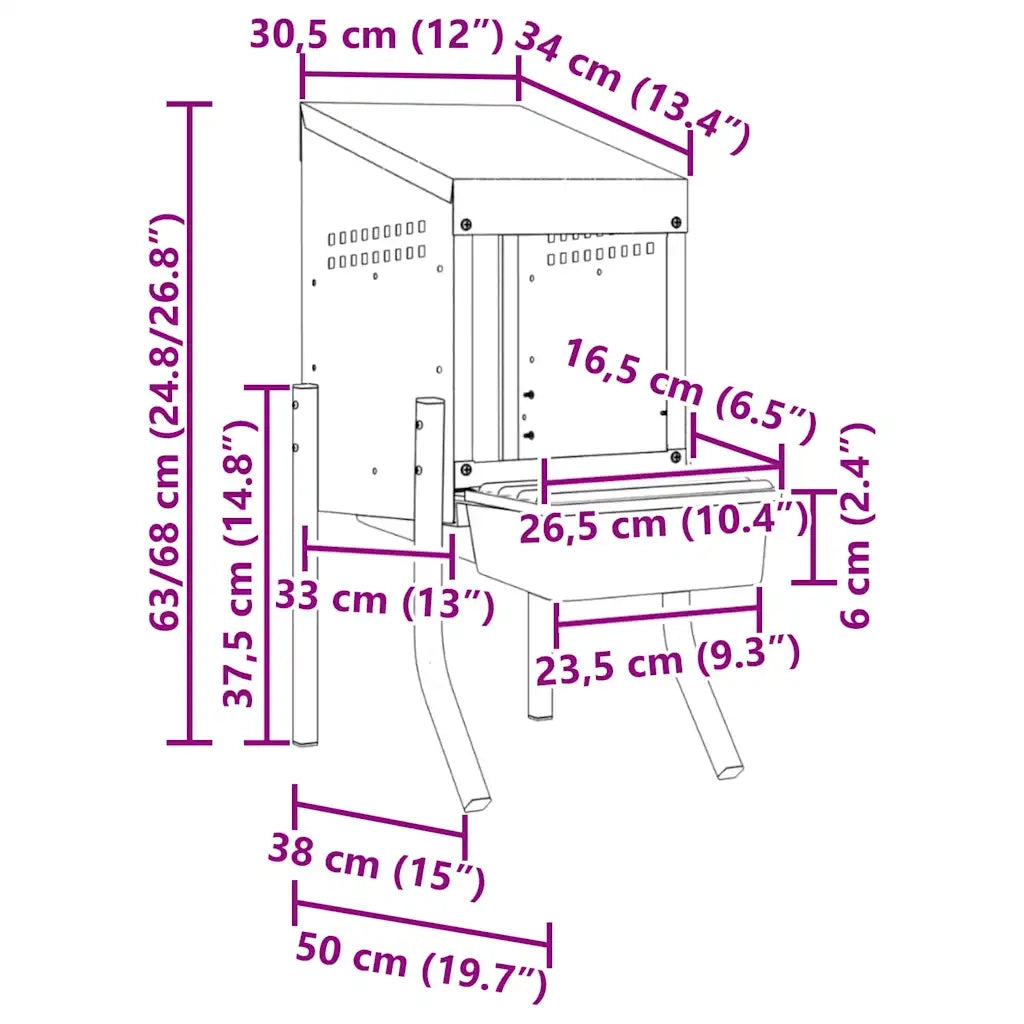 Nido per Galline 1 Scomparto con Gambe in Acciaio Zincato CFW5071247