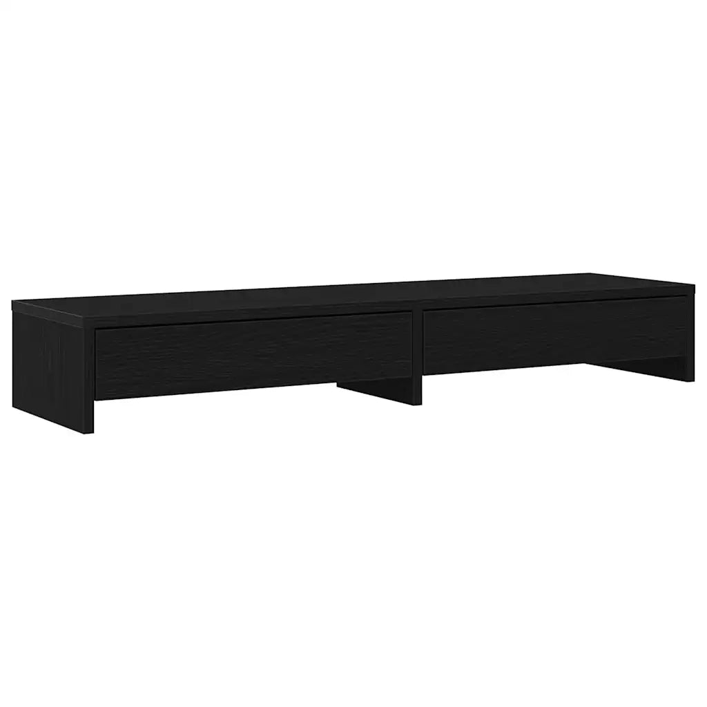 Supporto Monitor con Cassetti Rovere Nero 100x27x15 cm 868086