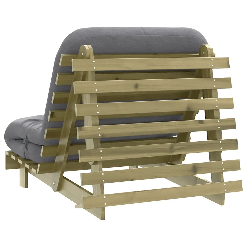 Divano Letto Futon con Materasso 90x206x11cm Pino Impregnato