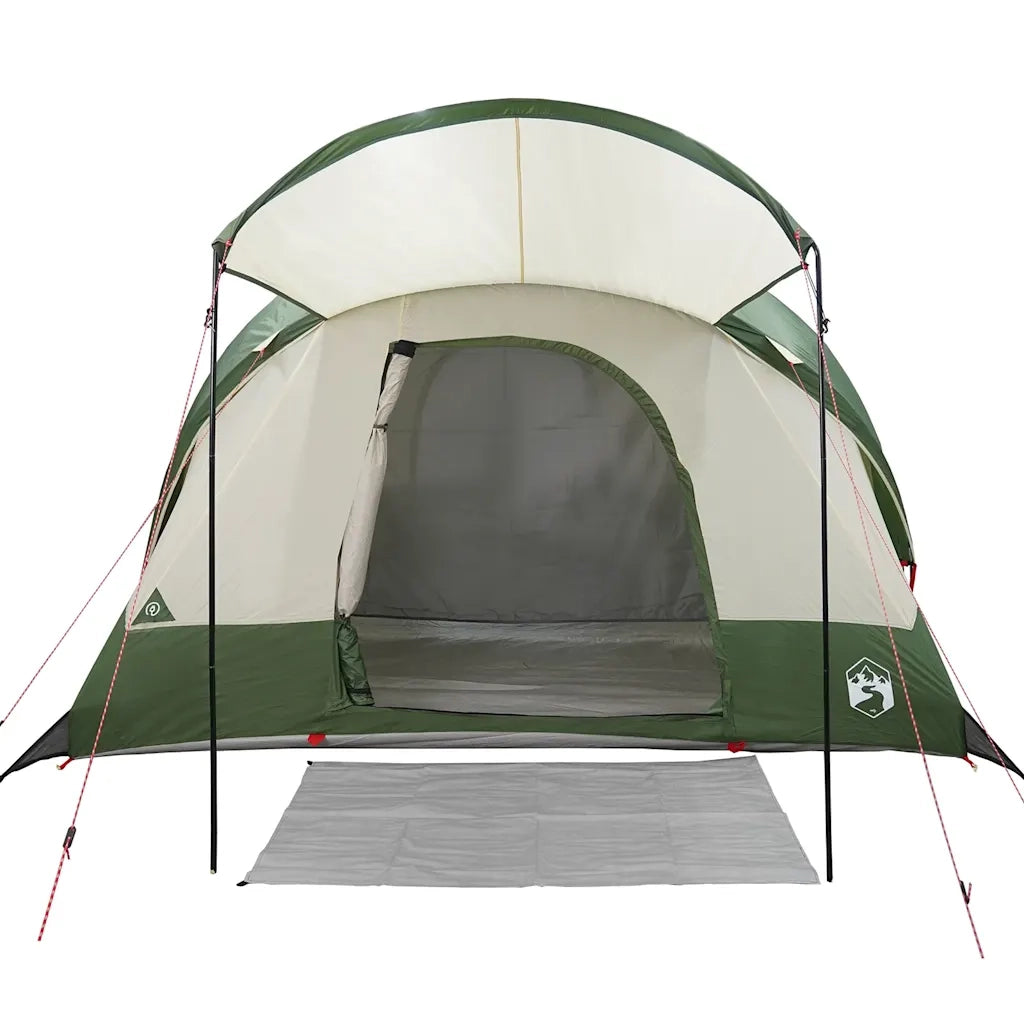 Tenda Familiare a Tunnel per 8 Persone Verde Impermeabile