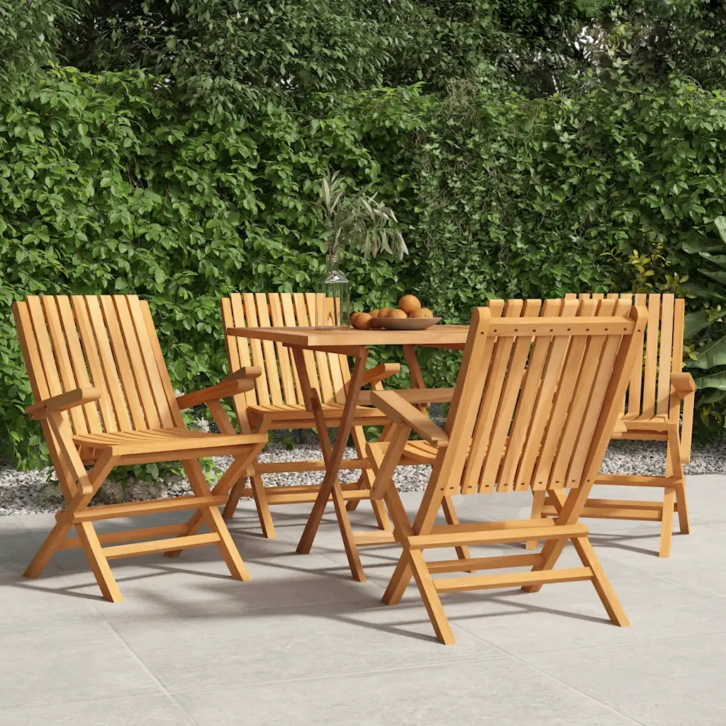 Sedie da Giardino Pieghevoli 4 pz | Sedie da Esterno 61x67x90cm Legno Massello Teak