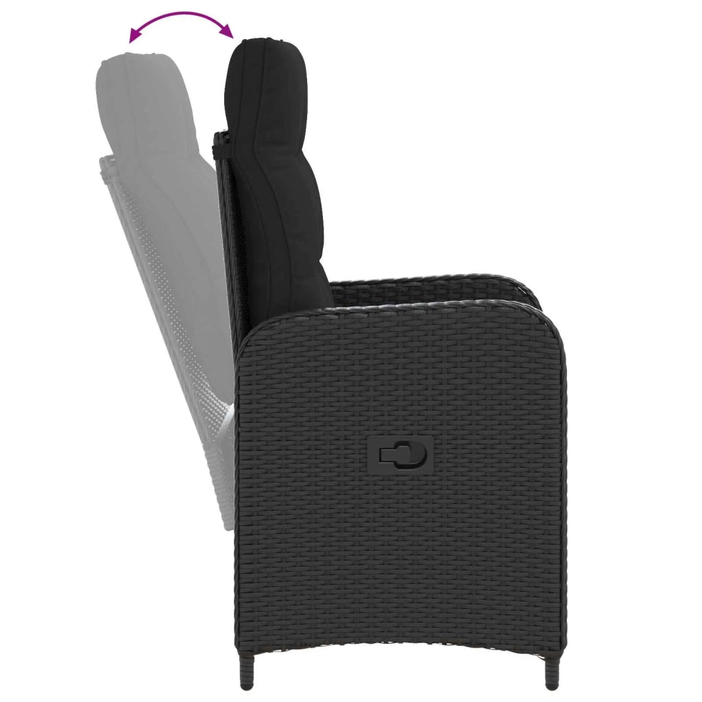 Set da pranzo per esterni 9 pz Nero 3422275