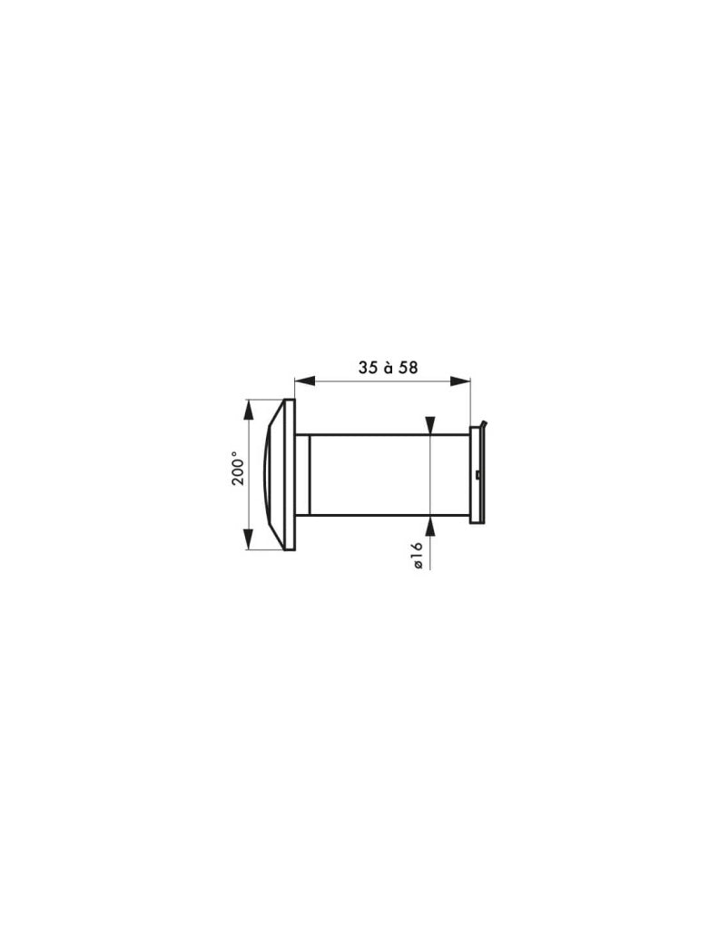 Spioncino ottico 200°, ignifugo, ottone cromato - THIRARD