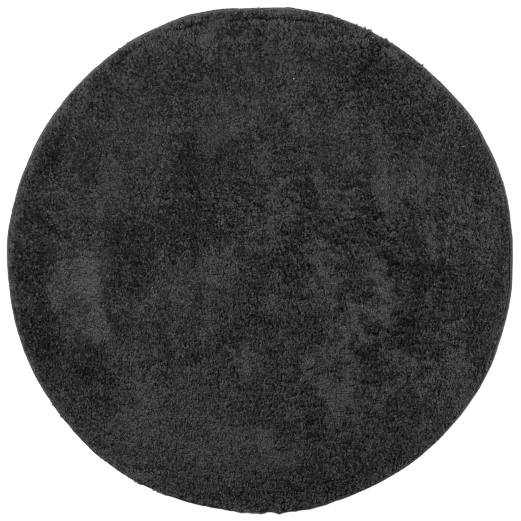 Tappeto Shaggy PAMPLONA a Pelo Lungo Moderno Nero Ø 80 cm 375199