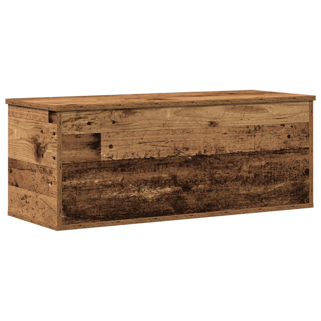 Cassa di Stoccaggio in Legno Riciclato 90x35x35 cm in Legno Ingegnerizzato