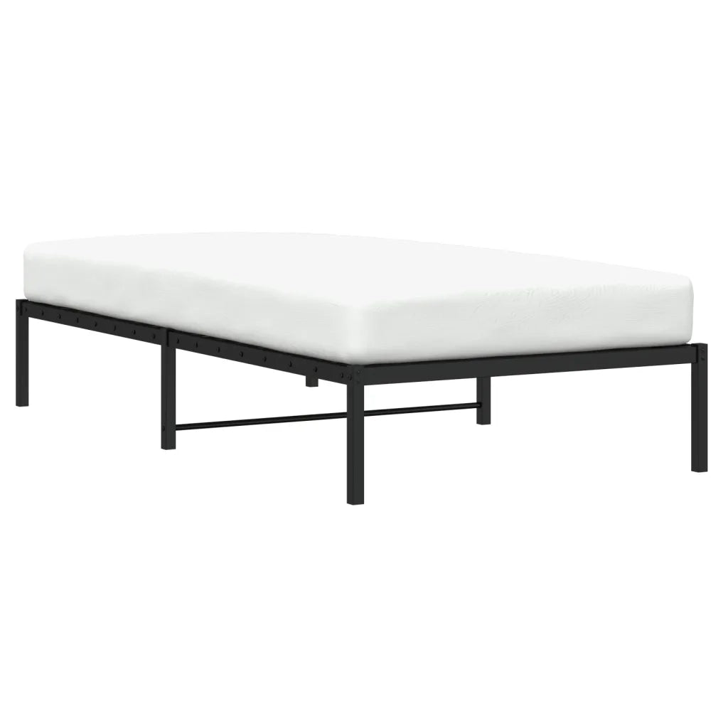 Letto singolo | Letto per adulti | Giroletto in Metallo Nero 100x200 cm