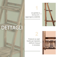 Scaffale Portapiante Pieghevole da Giardino 80x37x93 cm in Legno di Abete