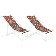 Set di 2 teli sostitutivi per sdraio papaveri di colore beige stile moderno esterno
