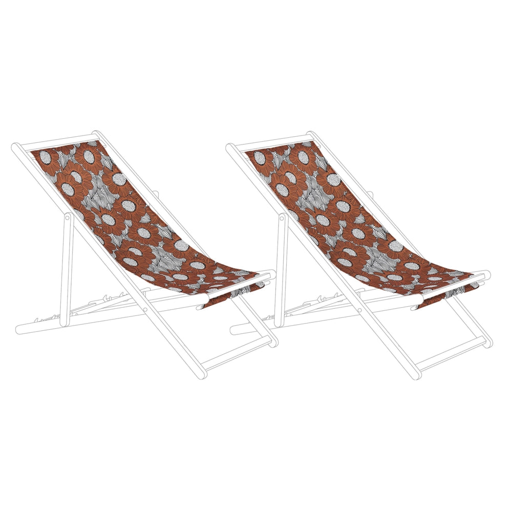 Set di 2 teli sostitutivi per sdraio papaveri di colore beige stile moderno esterno