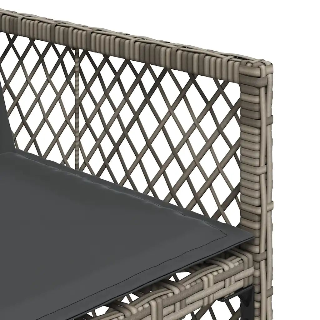 Set da Pranzo da Giardino 9 pz con Cuscini in Polyrattan Grigio 3210746