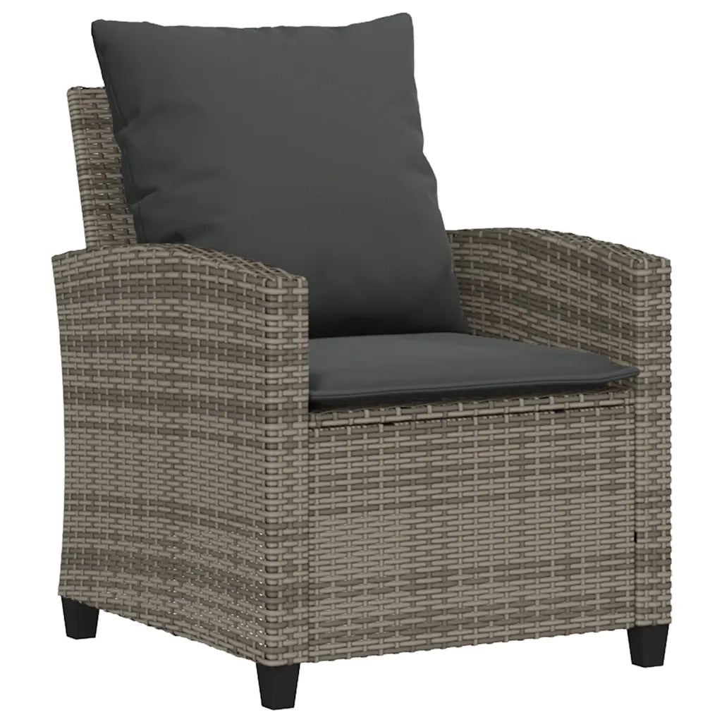 Set Divani da Giardino 4 pz con Cuscini in Polyrattan Grigio 4103865