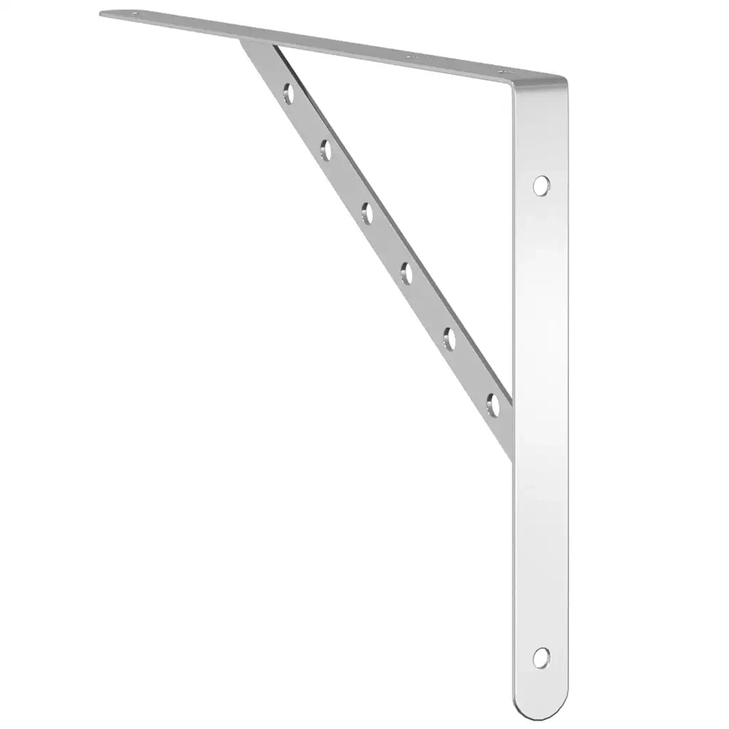 4 pz Staffe per Mensola | Ripiano | Scaffale 40x2,5x25 cm in Acciaio Inox Argento