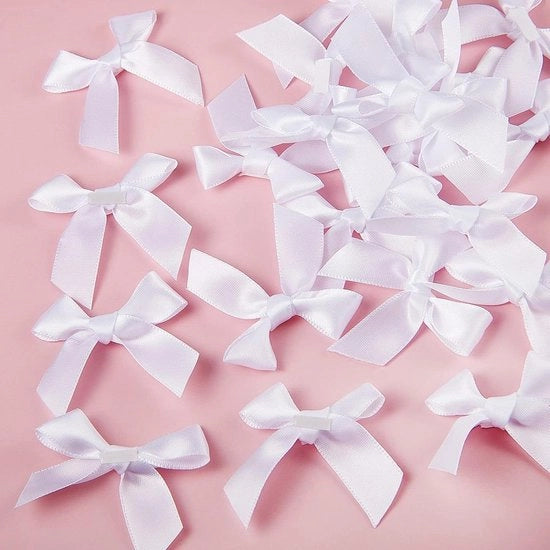 Set di 24 Mini Strisce Adesive Bianche per Artigianato e Avvolgimento Regalo - 5 cm Strisce di Seta per DIY, Sartoria e Decorazioni di Natale