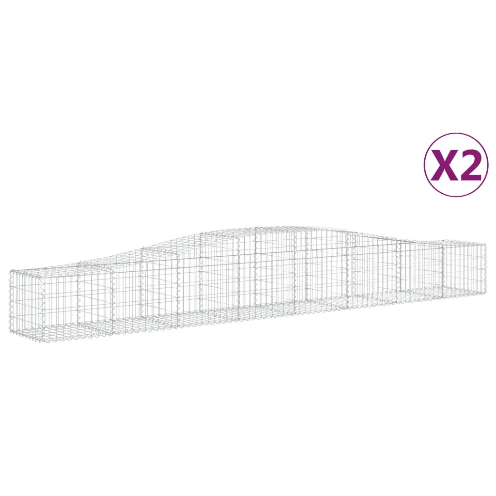 Cesti Gabbioni ad Arco 2 pz 400x50x40/60 cm Ferro Zincatocod mxl 101199
